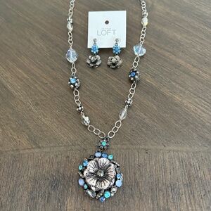Floral and Crystal Jewelry Set